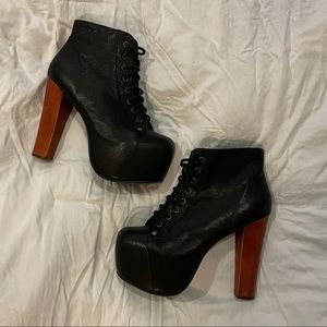 Jeffrey Campbell Black Leather Litas